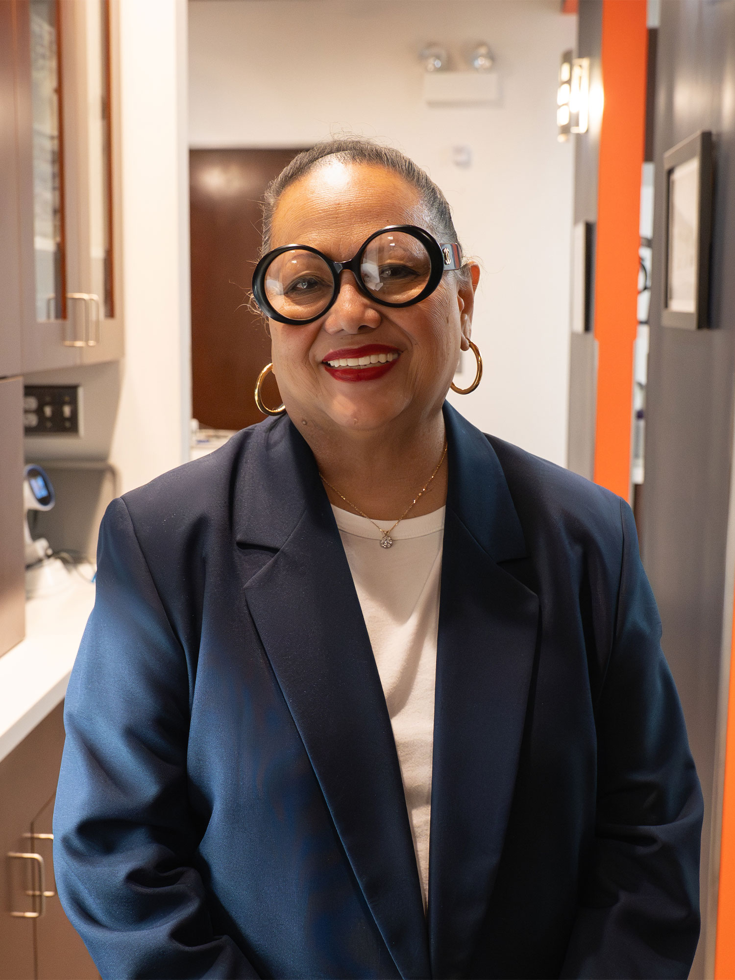 Real Patient Rebecca smiling in-office